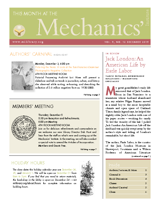 PDF version of theThis Month: December 2013 publication